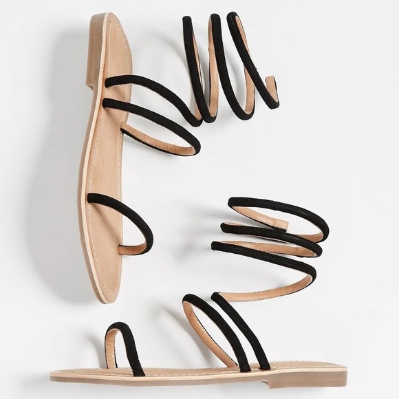 Free People Havana Gladiator Ankle Wrap Suede Sandals in Black, Size 37 (6.5-7) - Picture 3 of 8